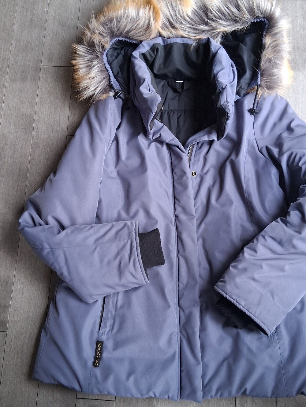 Lilac KANUK Synthetic Parka Faux Fur Ruff Fits Like Size 10 Medium/Large